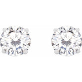 14K White 6.5 mm Stuller Lab-Grown Moissanite Stud Earrings